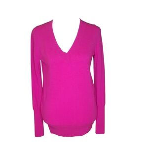 J. Crew Pink V-Neck Cashmere Sweater Slim Fit